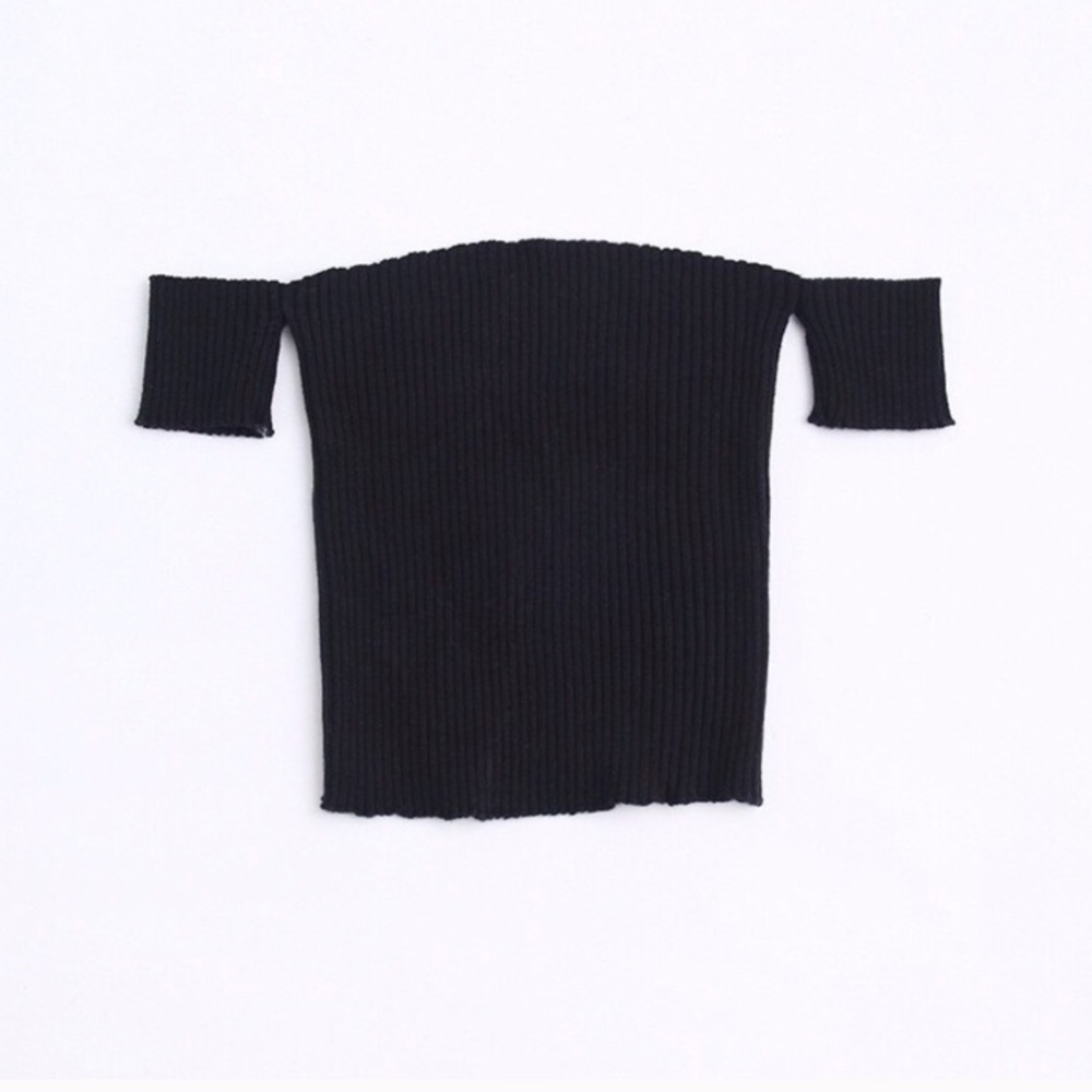 Black off shoulder crop top